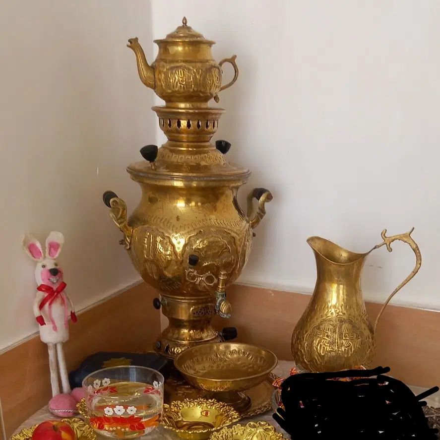 سماورگازی وقوری وپارچ وسینی وکاسه پاسماوری|سماور، چای‌ساز، قهوه‌ساز|گناباد, |دیوار