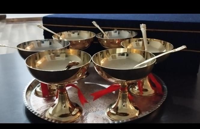 بستنی خوری سینی مسی جام شیشه ای پارچ آنتیک|صنایع دستی و سایر لوازم تزئینی|تهران, وردآورد|دیوار