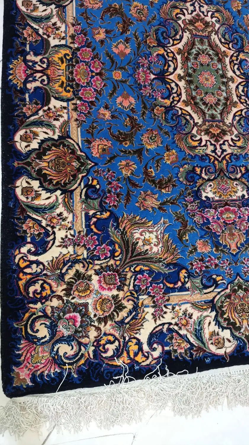 قالیچه طرح سالاری سورمه ای چله ابریشم ۵۵رج|فرش|کرج, اسدآباد|دیوار