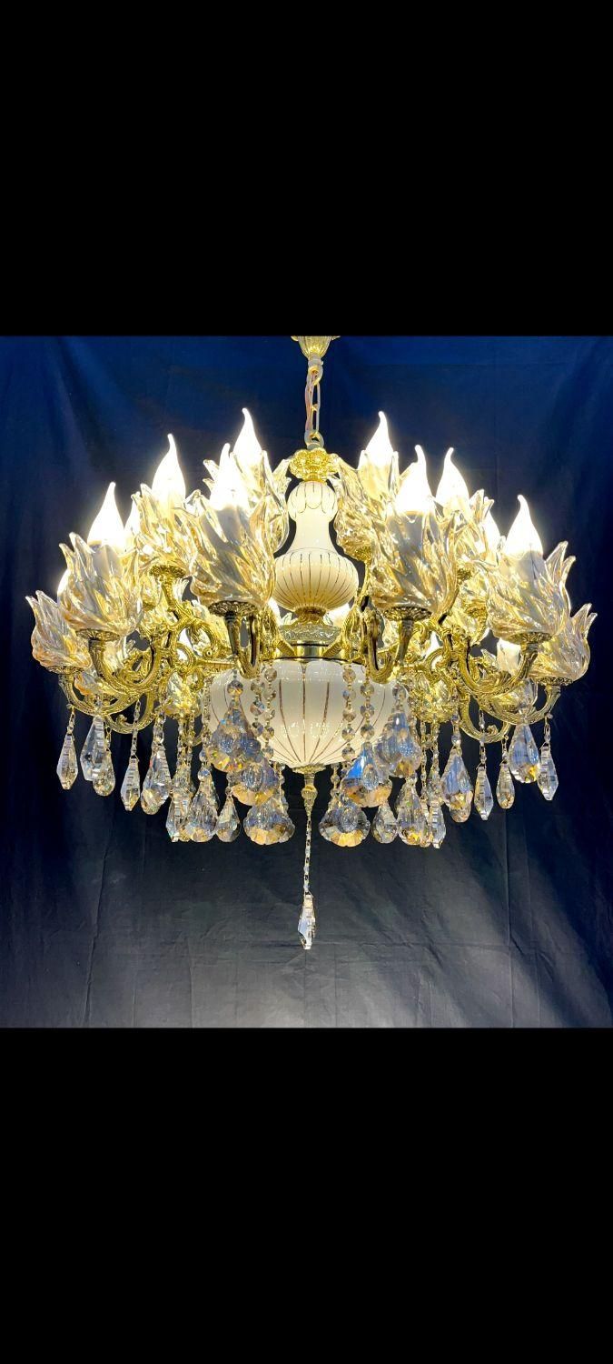 لوسترسازی اسکای برنجی علیجانی11+9شعله سرپیچkg18|لوستر و چراغ آویز|تهران, نعمتآباد|دیوار