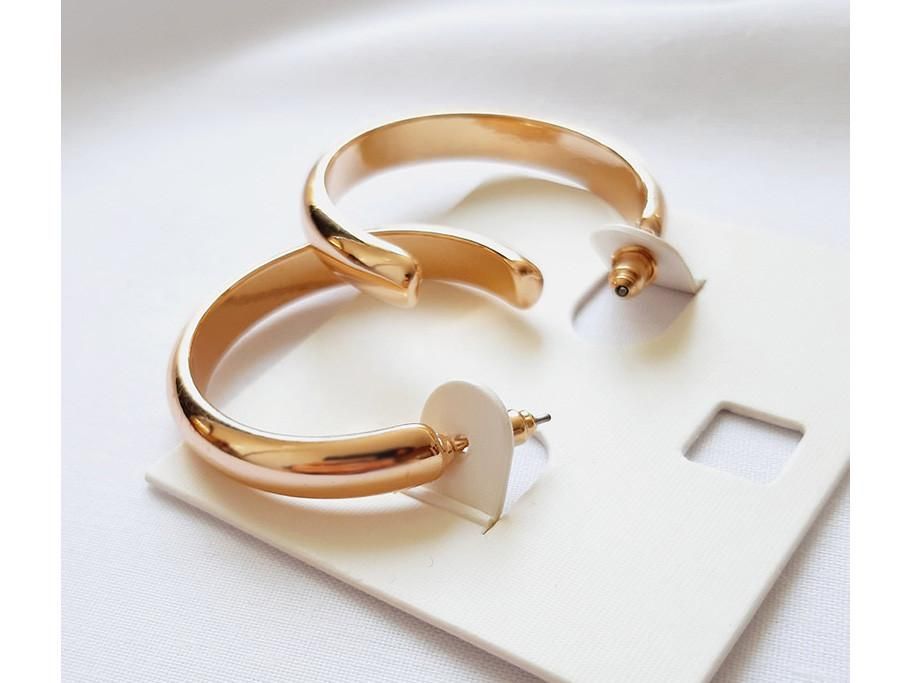 گوشواره نیم حلقه طلایی، سادگی و جذابیت درکنار هم|بدلیجات|سنندج, |دیوار