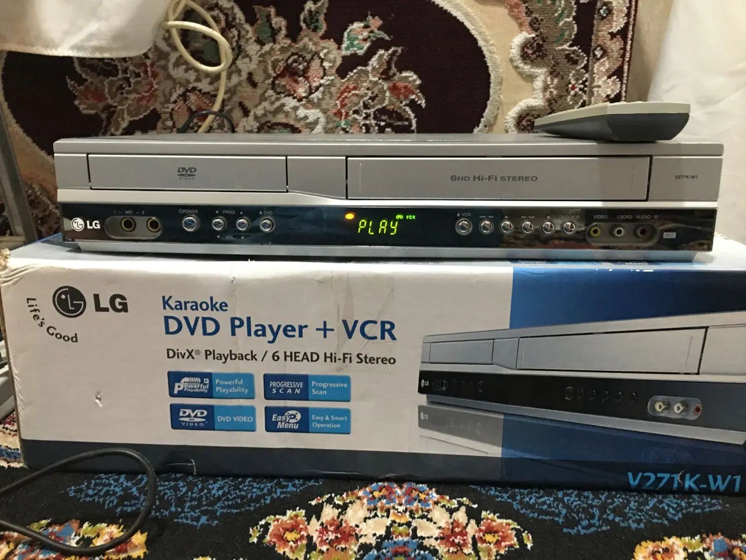 ویدئو دبل الجی سالم ۶هد Hi-Fi با کنترل سیستم Divx|پخش‌کننده DVD و ویدیو|تهران, خاوران|دیوار