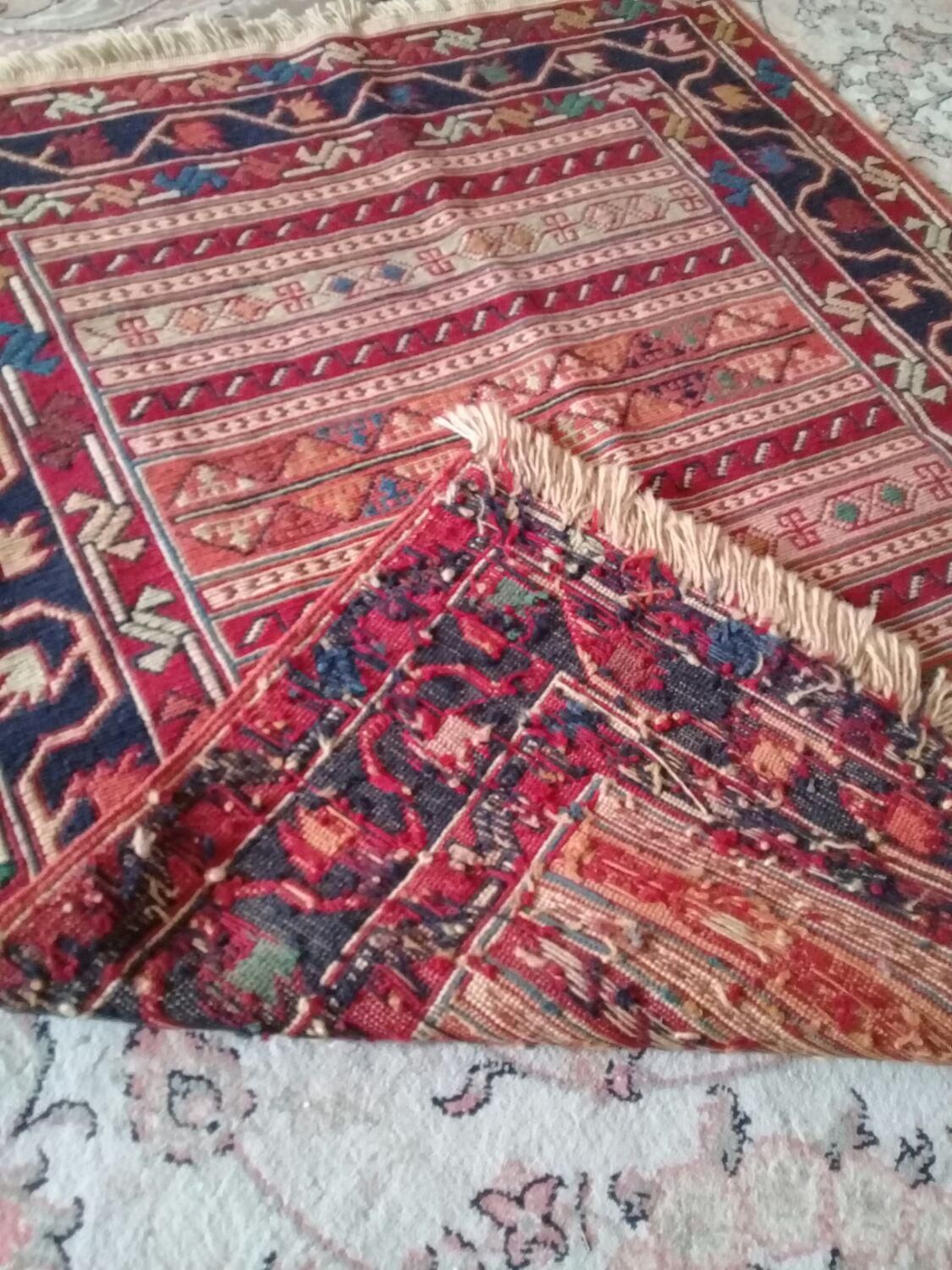 گلیم یا قالیچه ۱×۱.۵ متری دستبافت سوزنی|گلیم، جاجیم، گبه|ورامین, |دیوار