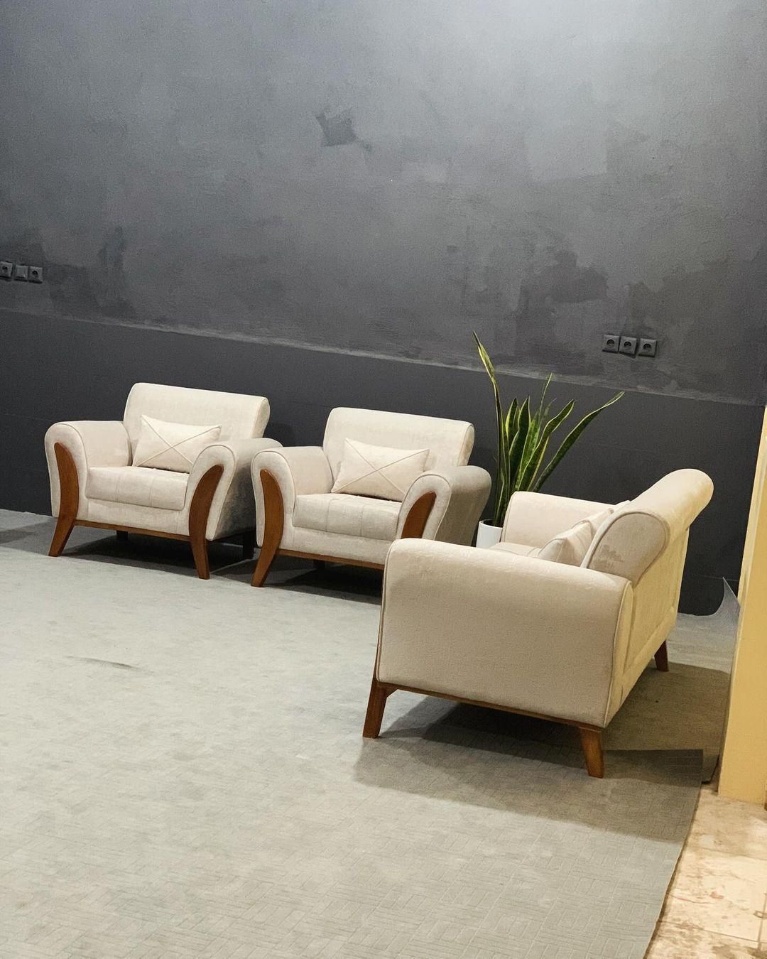 مبل راحتی اسکارلت ۷ نفره با کلاف چوب|مبلمان خانگی و میز عسلی|قزوین, |دیوار