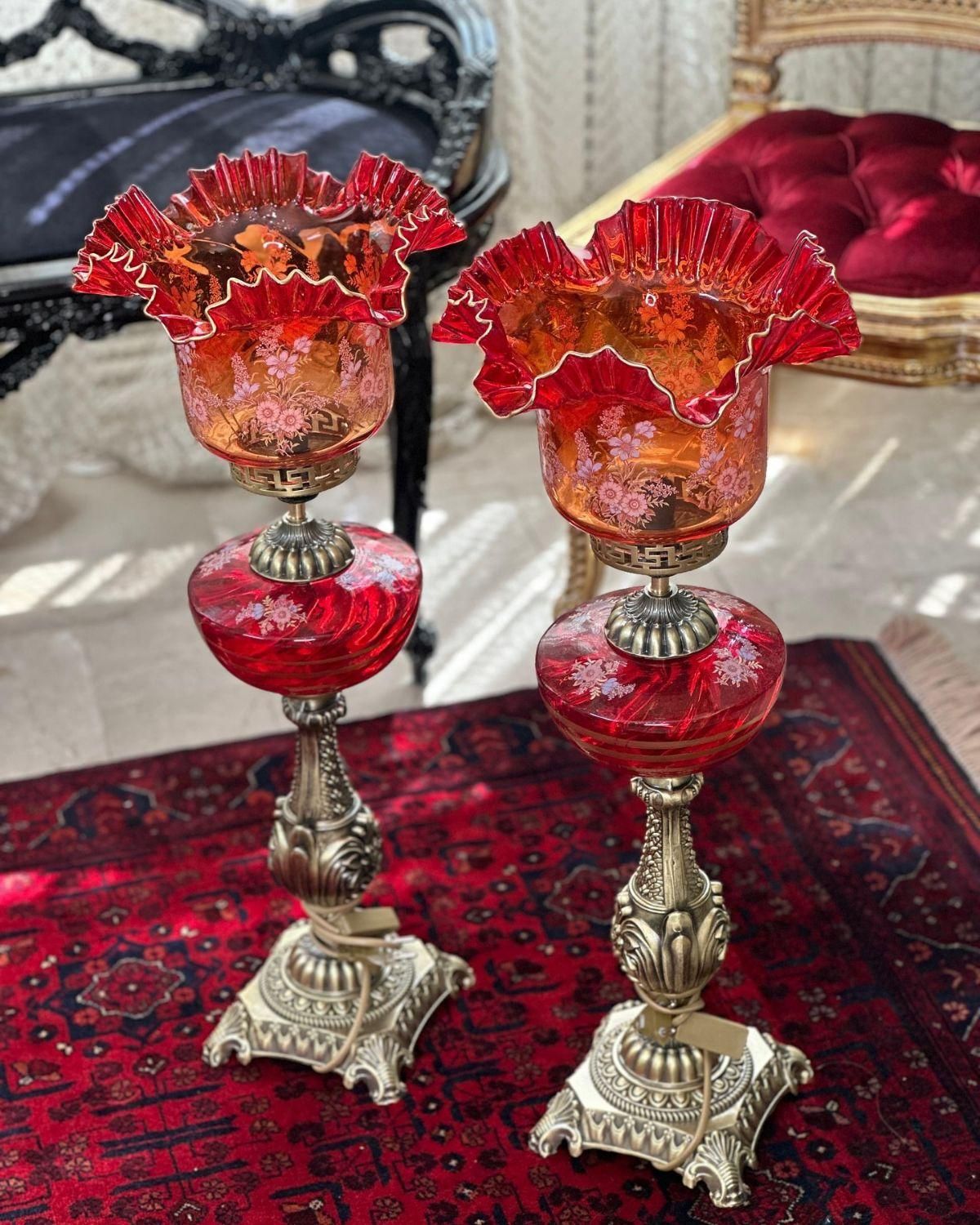 چراغ پایه آنتیک دنسی دوپوست|صنایع دستی و سایر لوازم تزئینی|تهران, شوش (باغ آذری)|دیوار