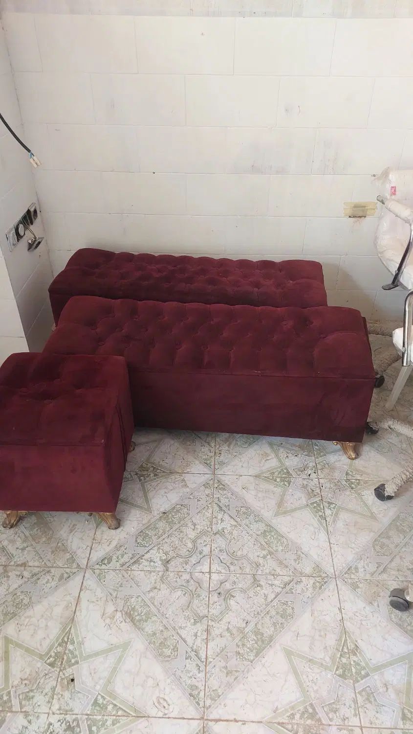 دو عدد پاف دونفره و دوعدد تک نفره  مخمل کمد دار|مبلمان خانگی و میز عسلی|بندر ماهشهر, |دیوار