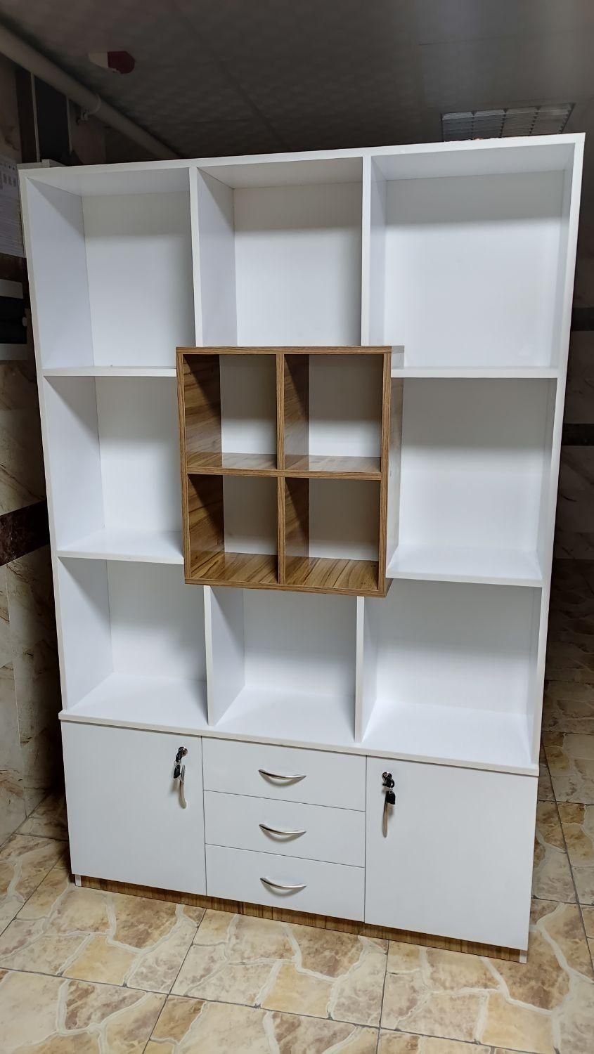 کتابخانه و کمد چوبی مدرن با کشو و طبقات|کتابخانه، شلف، قفسه‌های دیواری|تبریز, |دیوار