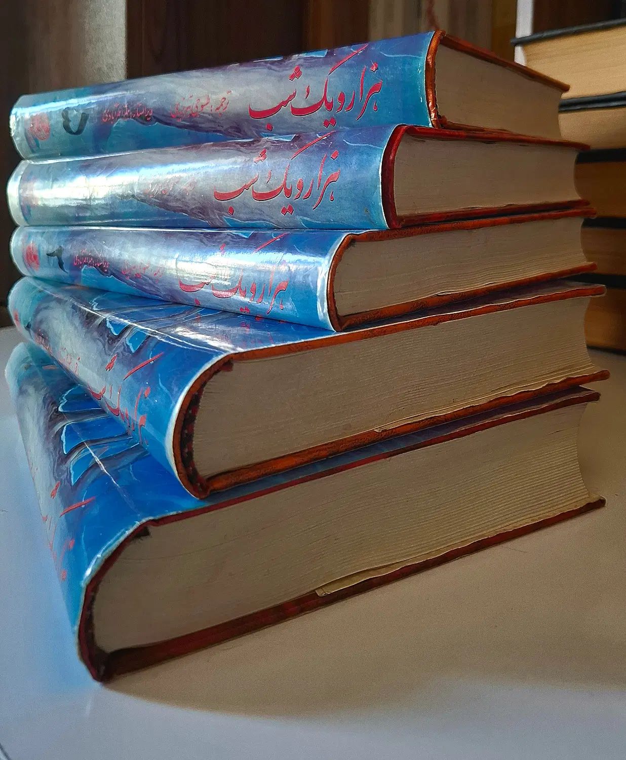 مجموعه ۵ جلدی هزار و یک شب، ترجمه طسوجی سالم و نو|کتاب و مجله تاریخی|تهران, درختی|دیوار