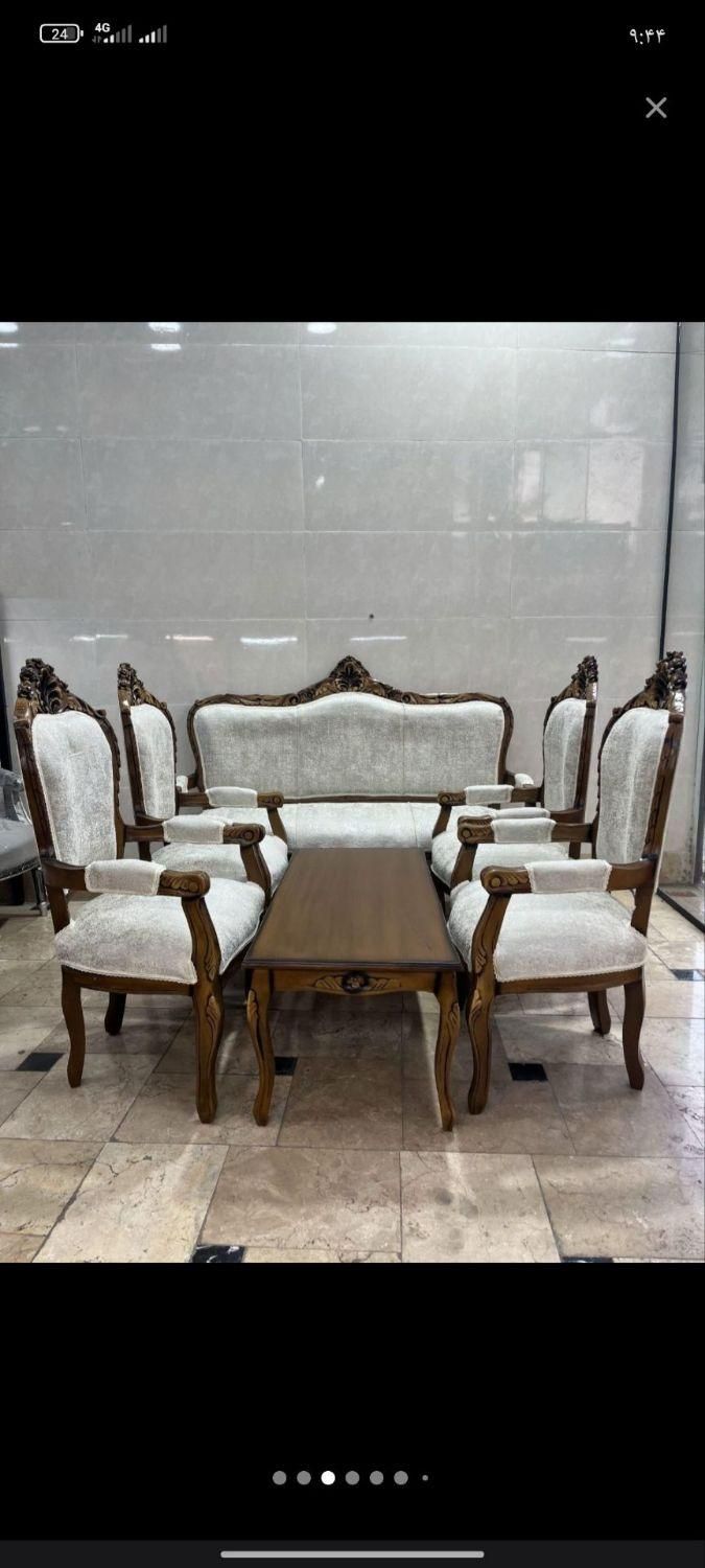 مبل سلطنتی طرح آلمانی نه نفره چوب راش|مبلمان خانگی و میز عسلی|اراک, |دیوار