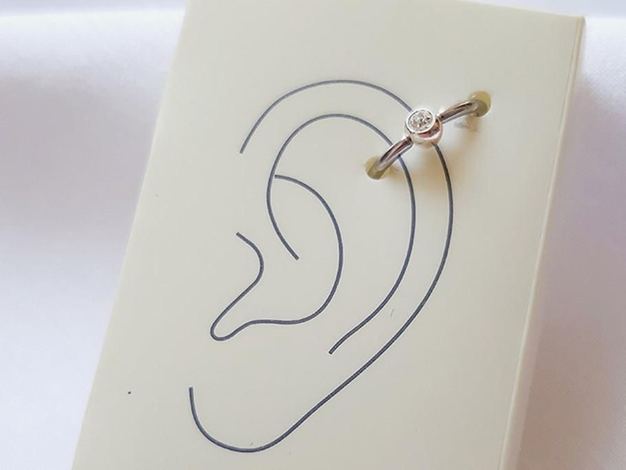 پرسینگ گوش نقره با حلقه استیل نقره ای|بدلیجات|بندرعباس, |دیوار