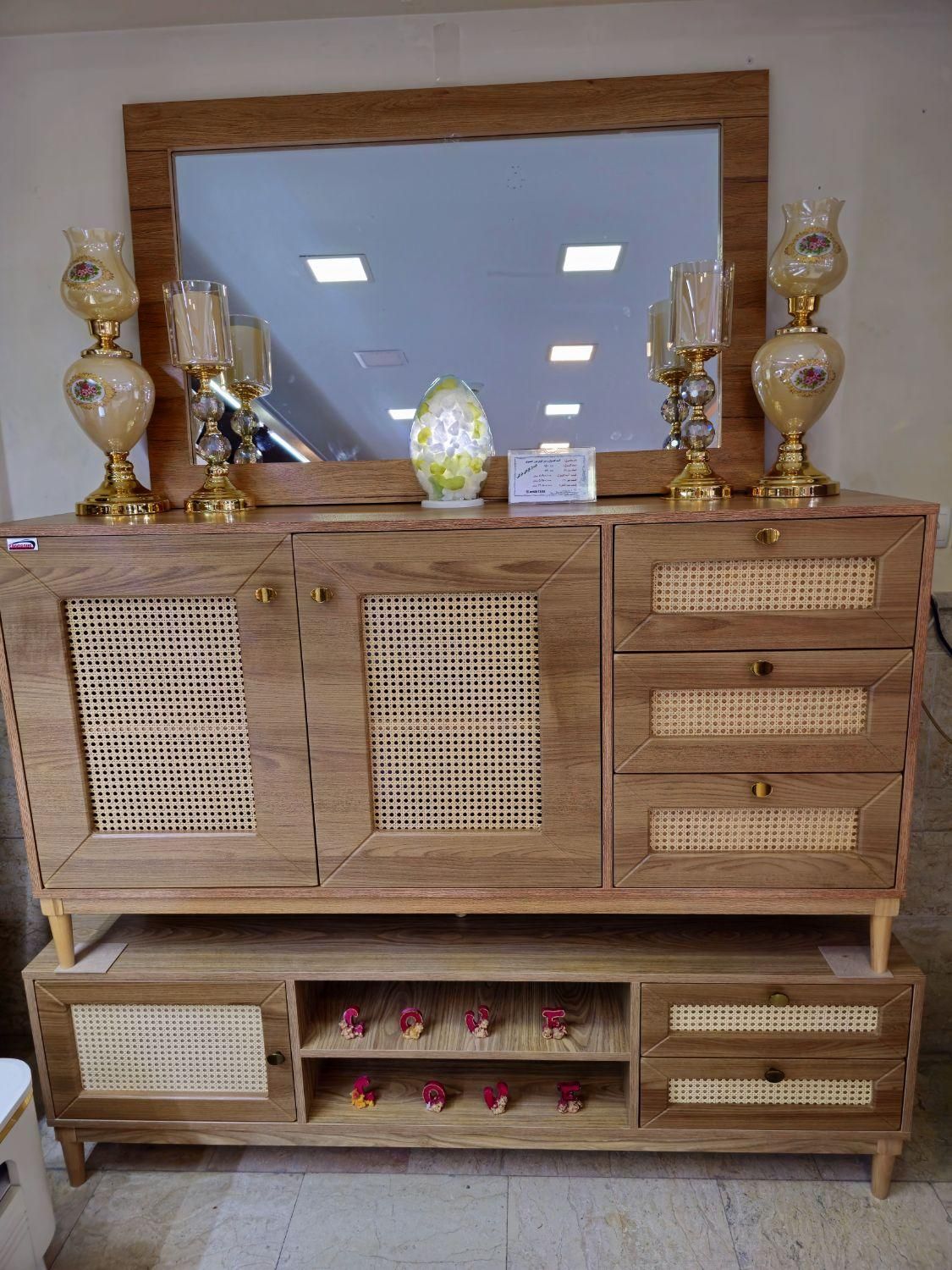 ست آینه کنسول ومیزتلوزیون پیچک شرایطی|بوفه، ویترین، کنسول|تبریز, |دیوار