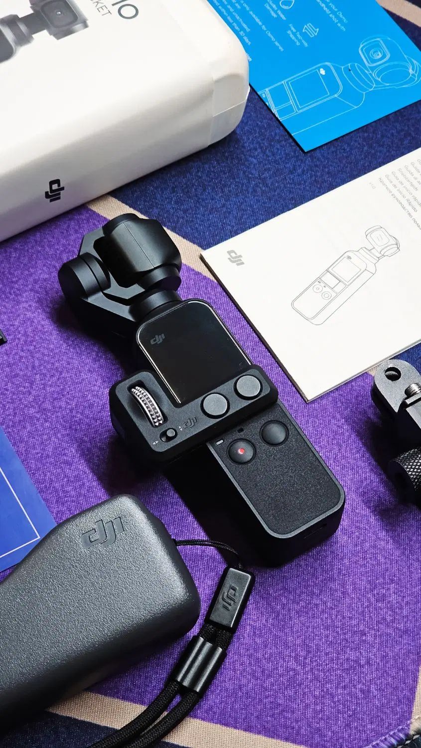 DJI Osmo Pocket + کیج + کنترل‌کننده گیمبال|دوربین عکاسی و فیلم‌برداری|رشت, گلسار|دیوار