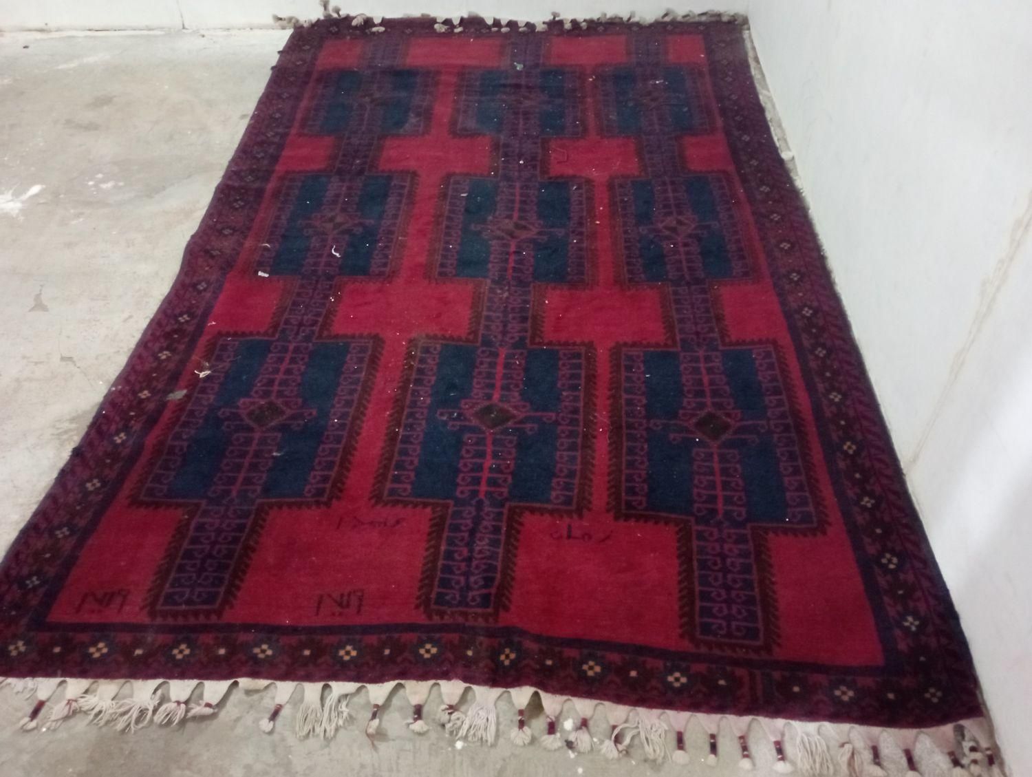 یک تخته فرش دست باف عشایری|فرش|بم, |دیوار