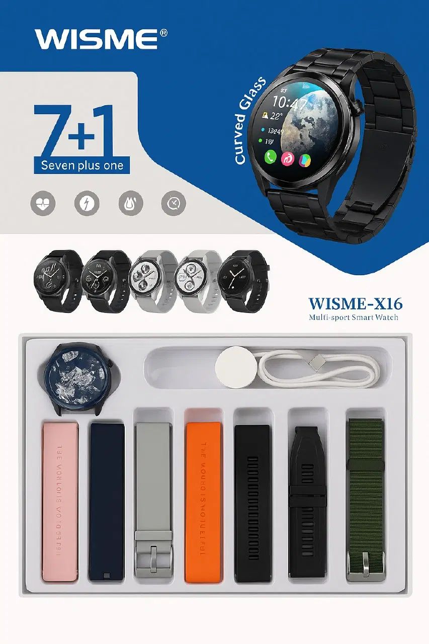 ساعت هوشمندWisme X16 اوج استایلوکارایی با 7 بند|ساعت|آستارا, |دیوار