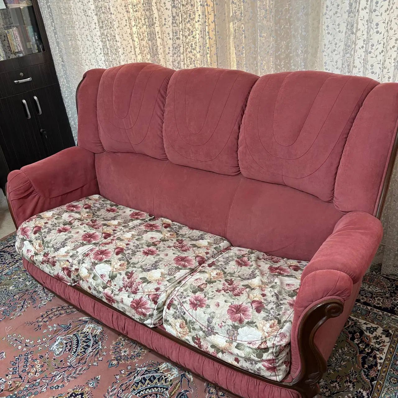 مبل راحتی ۹نفره از پارچه ترک  چوب تراشکاری و محکم|مبلمان خانگی و میز عسلی|اندیشه, اندیشه فاز ۳|دیوار