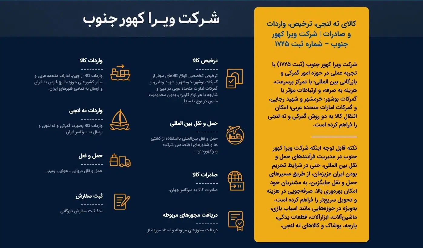 واردات کالای ته لنجی، و ترخیص کالا از گمرکات بوشهر|خدمات حمل و نقل|تهران, بهارستان|دیوار