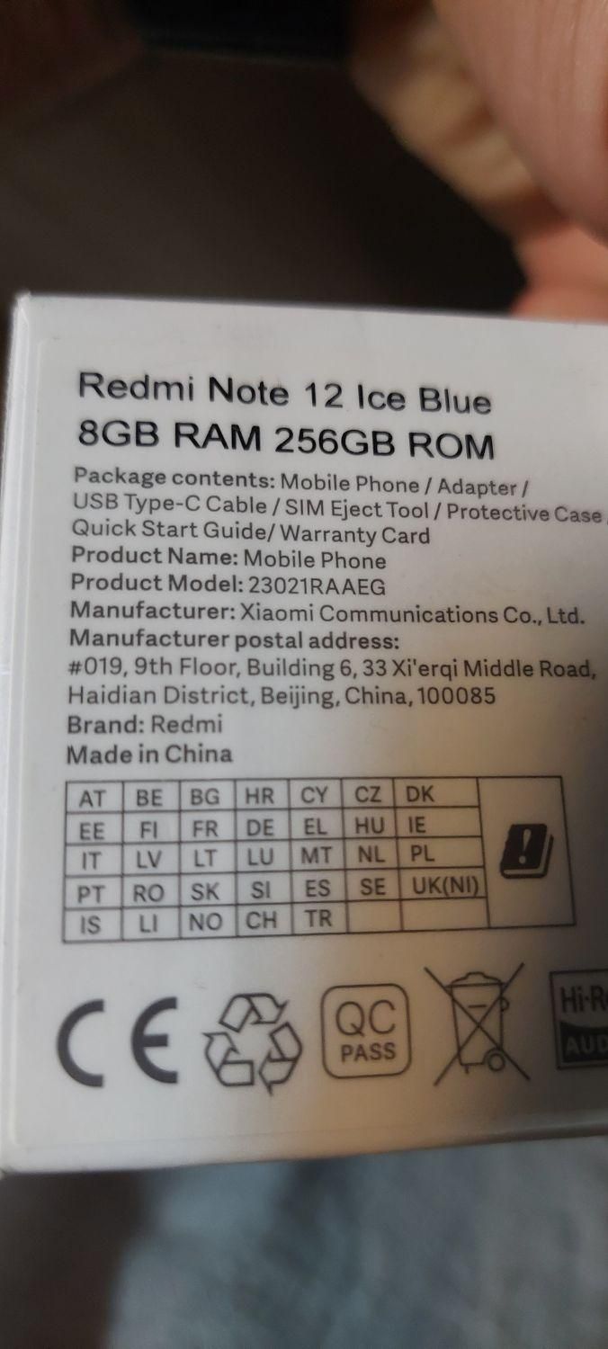 شیائومی Redmi Note 12 4G ۲۵۶ گیگابایت|موبایل|تهران, میرداماد|دیوار