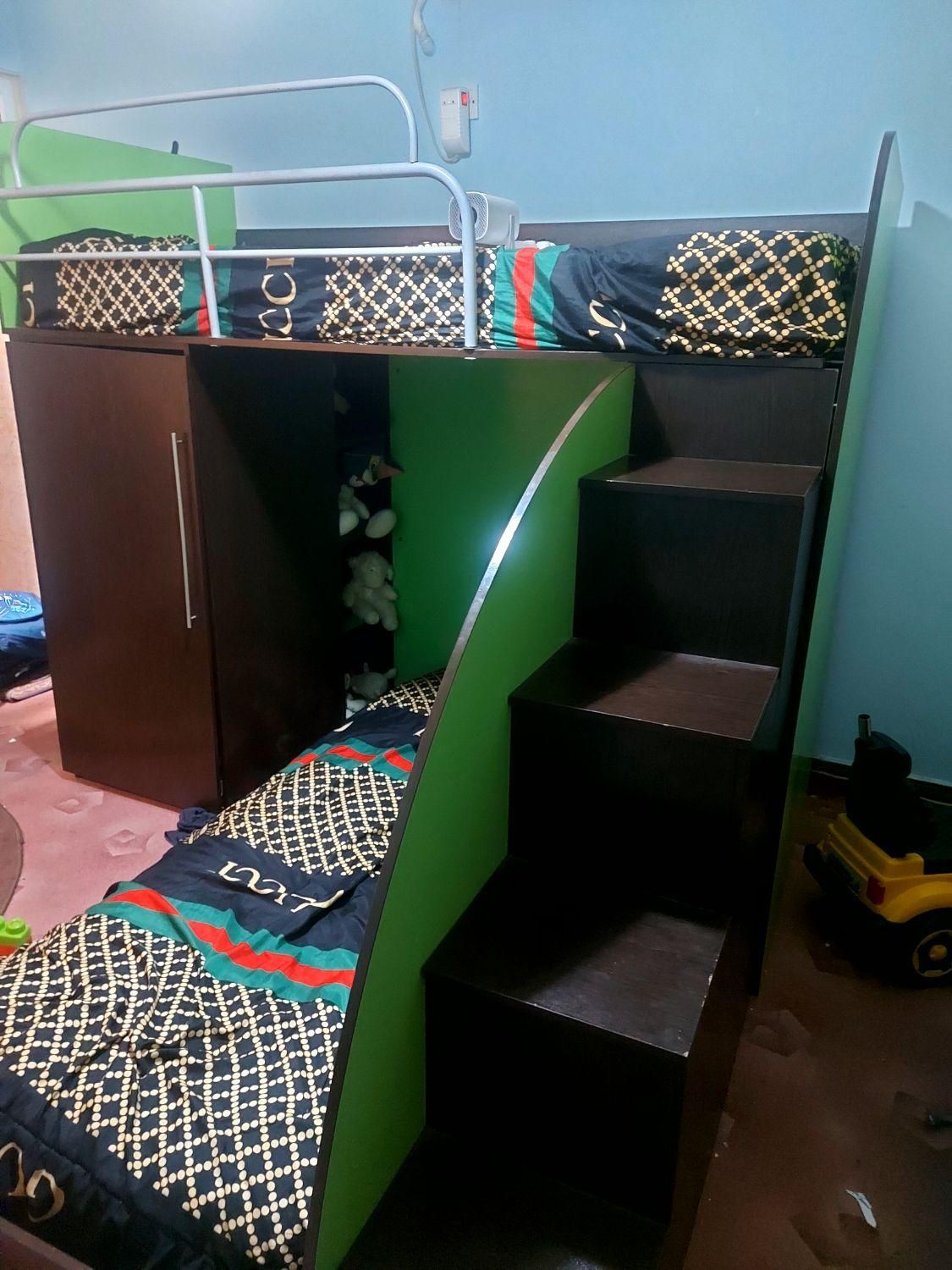 تخت دوطبقه کمد و باکس دار|تخت و سرویس خواب|آبادان, |دیوار