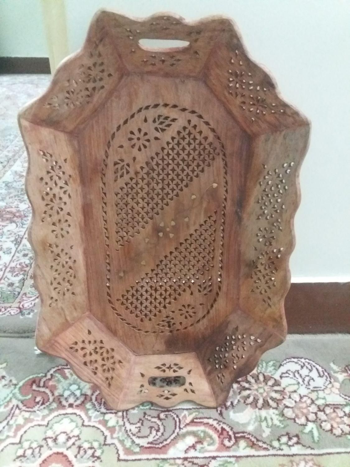 سینی منبتکاری چوبی|صنایع دستی و سایر لوازم تزئینی|تهران, زرکش|دیوار