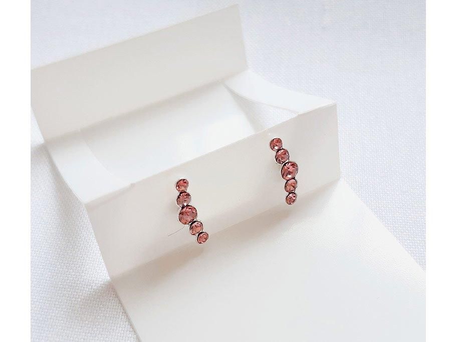 گوشواره نقره نگینی مدل صورتی، درخشش جذاب|بدلیجات|زنجان, |دیوار