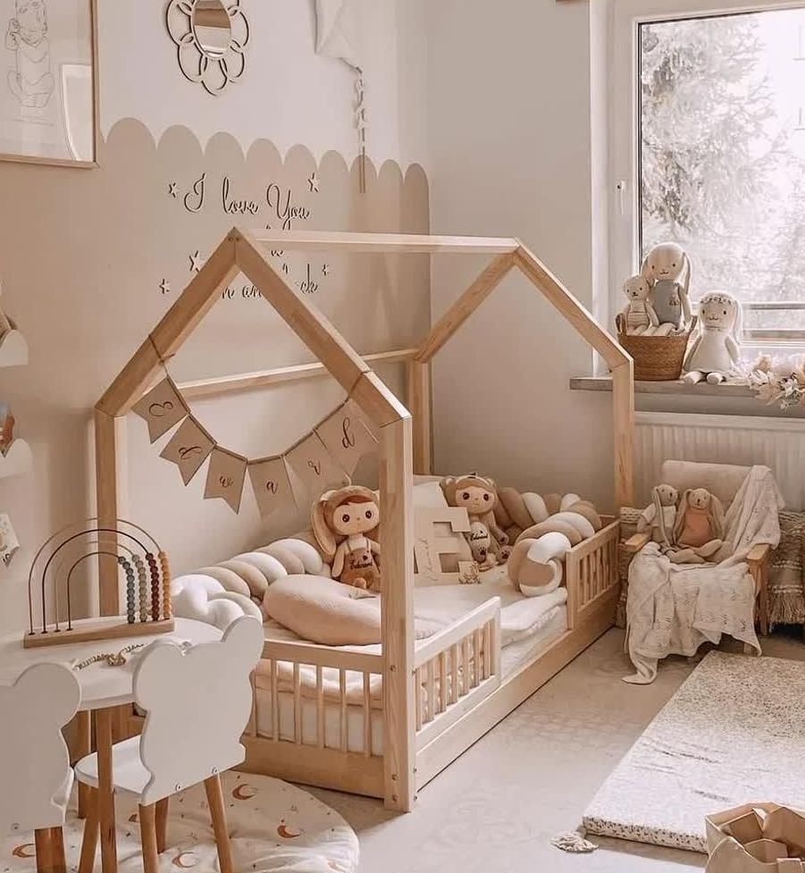 تخت کلبه مونتسوری چوبی کودک نوجوان نوزاد سیندرلا|تخت و صندلی بچه|مشهد, ده دی|دیوار