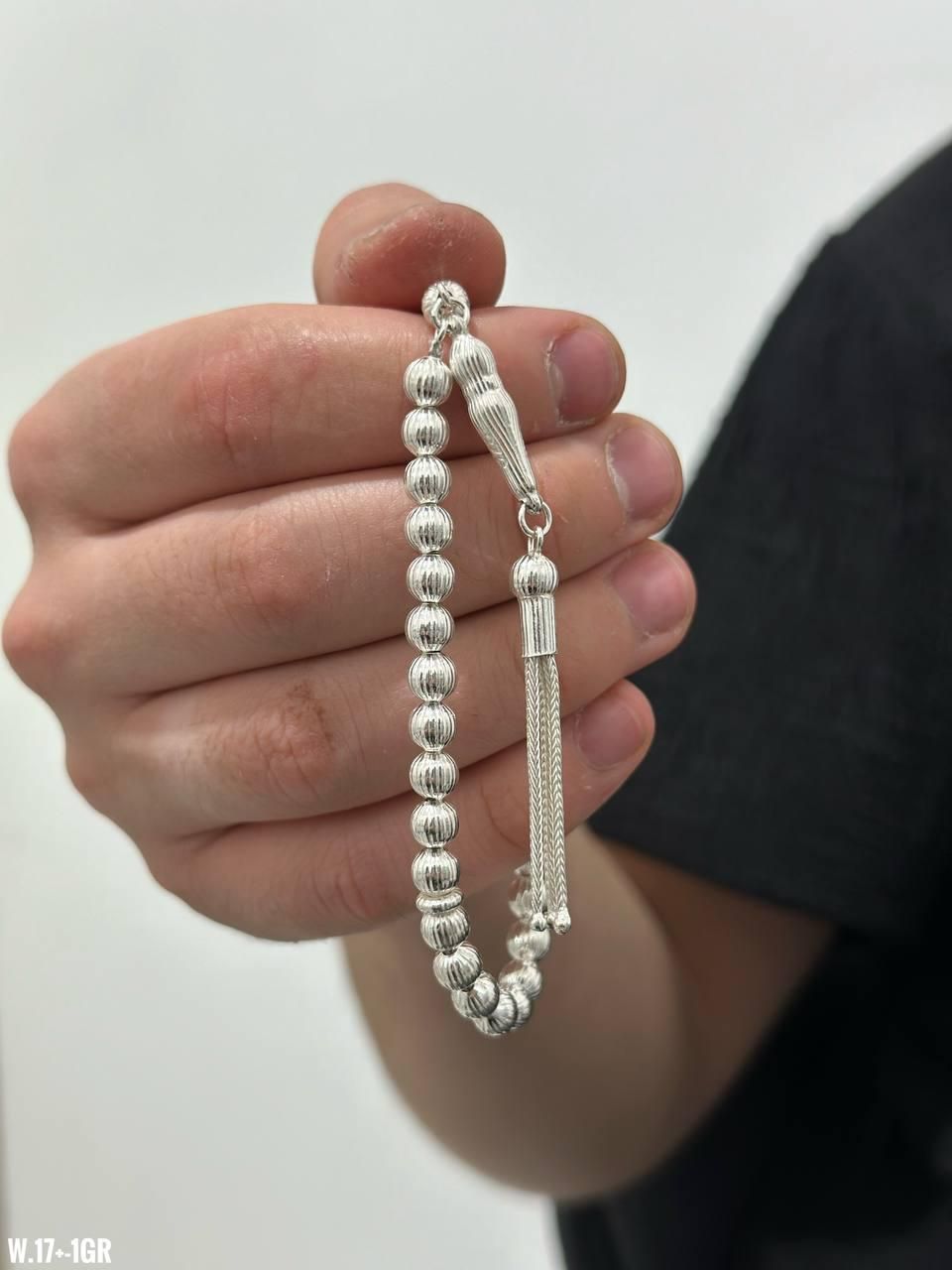 تسبیح نقره ترک روکش جواهری کم اجرت کارگاه نقره|بدلیجات|تبریز, |دیوار