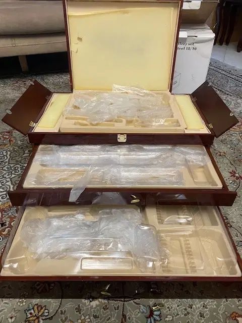 صندوق چوبی۳ طبقه سرویس قاشق و چنگال عروس|ظروف سرو و پذیرایی|تهران, دهکده المپیک|دیوار