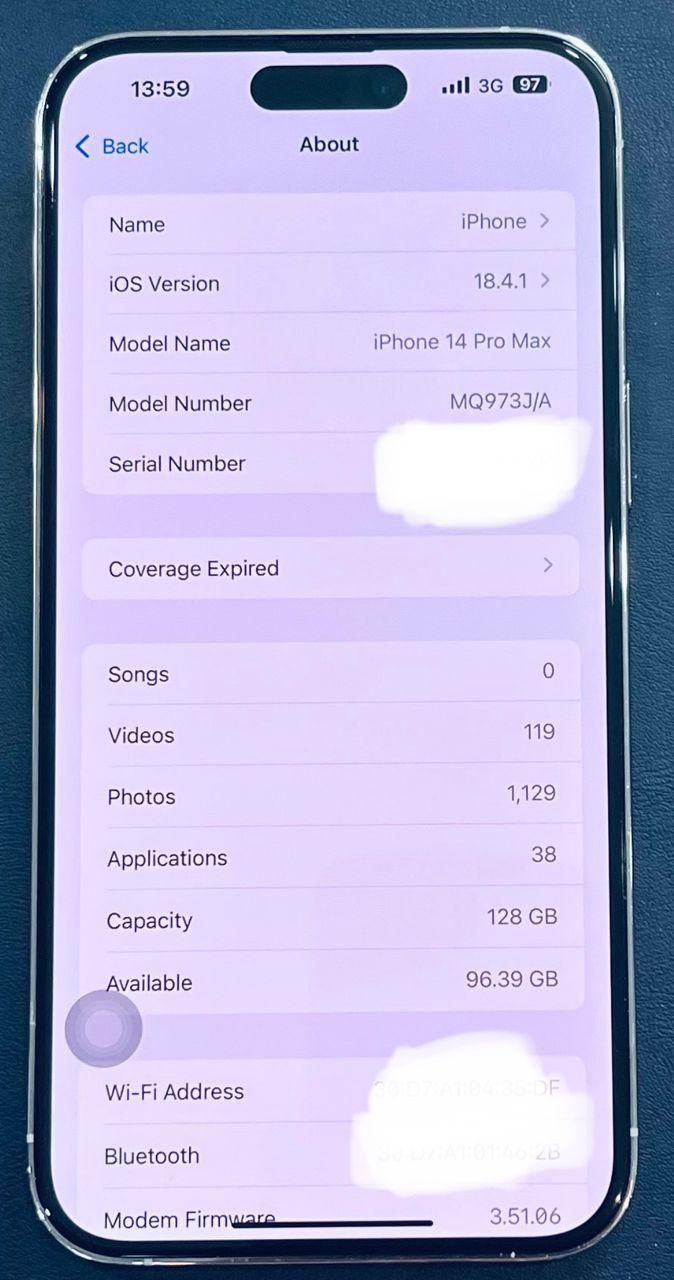 اپل iphone 14 Pro Max با حافظهٔ ۱۲۸ گیگابایت|موبایل|تهران, ابوذر|دیوار