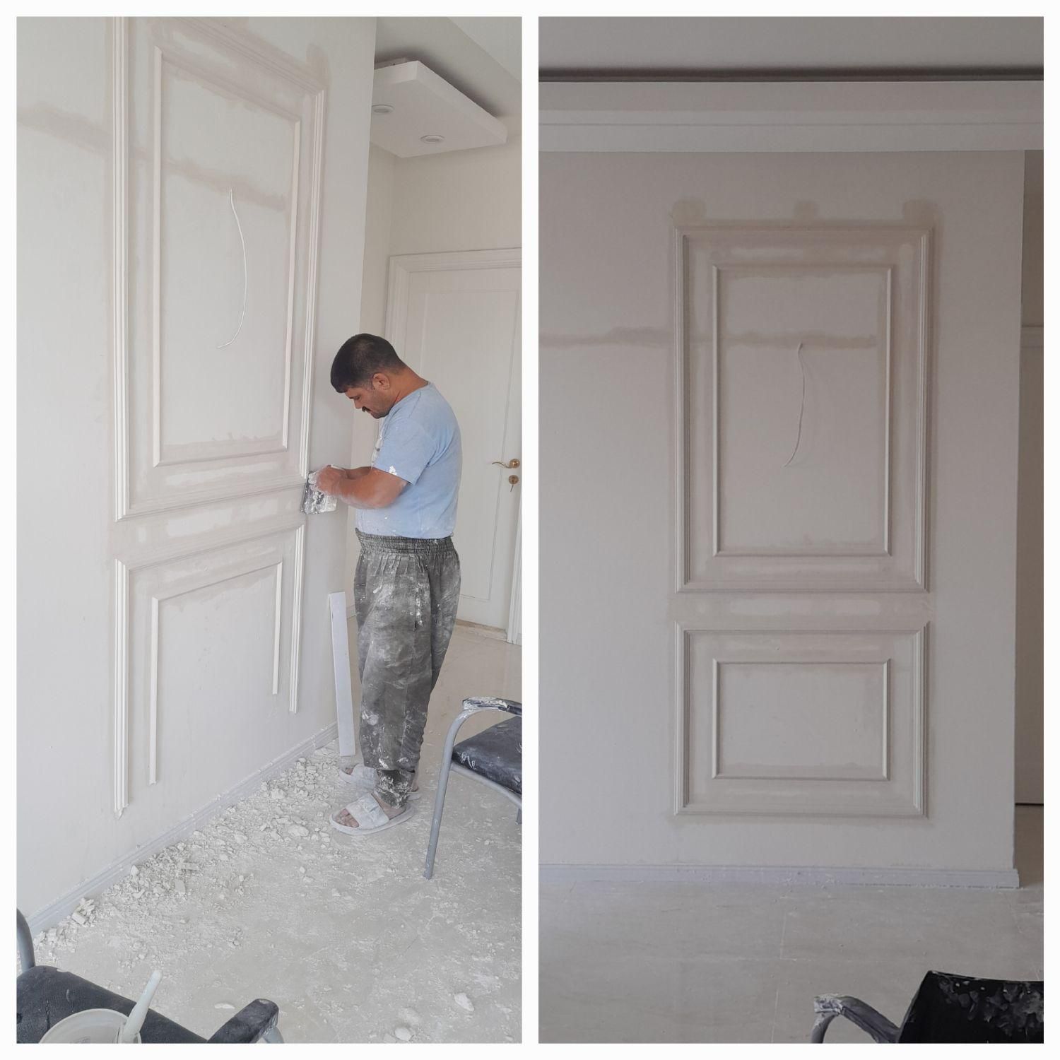 گچ کارخورده کاری گچکاری لکه گیری وابزارگچ دیوارگچی|خدمات پیشه و مهارت|مشهد, دانشجو|دیوار