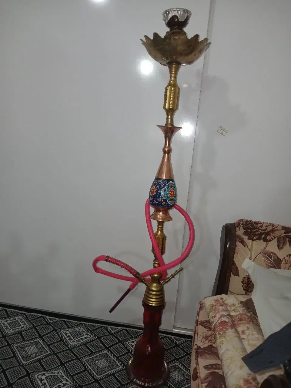 قلیون گلدان دار کلکسیونی برنج و مس|صنایع دستی و سایر لوازم تزئینی|تهران, حسن‌آباد|دیوار