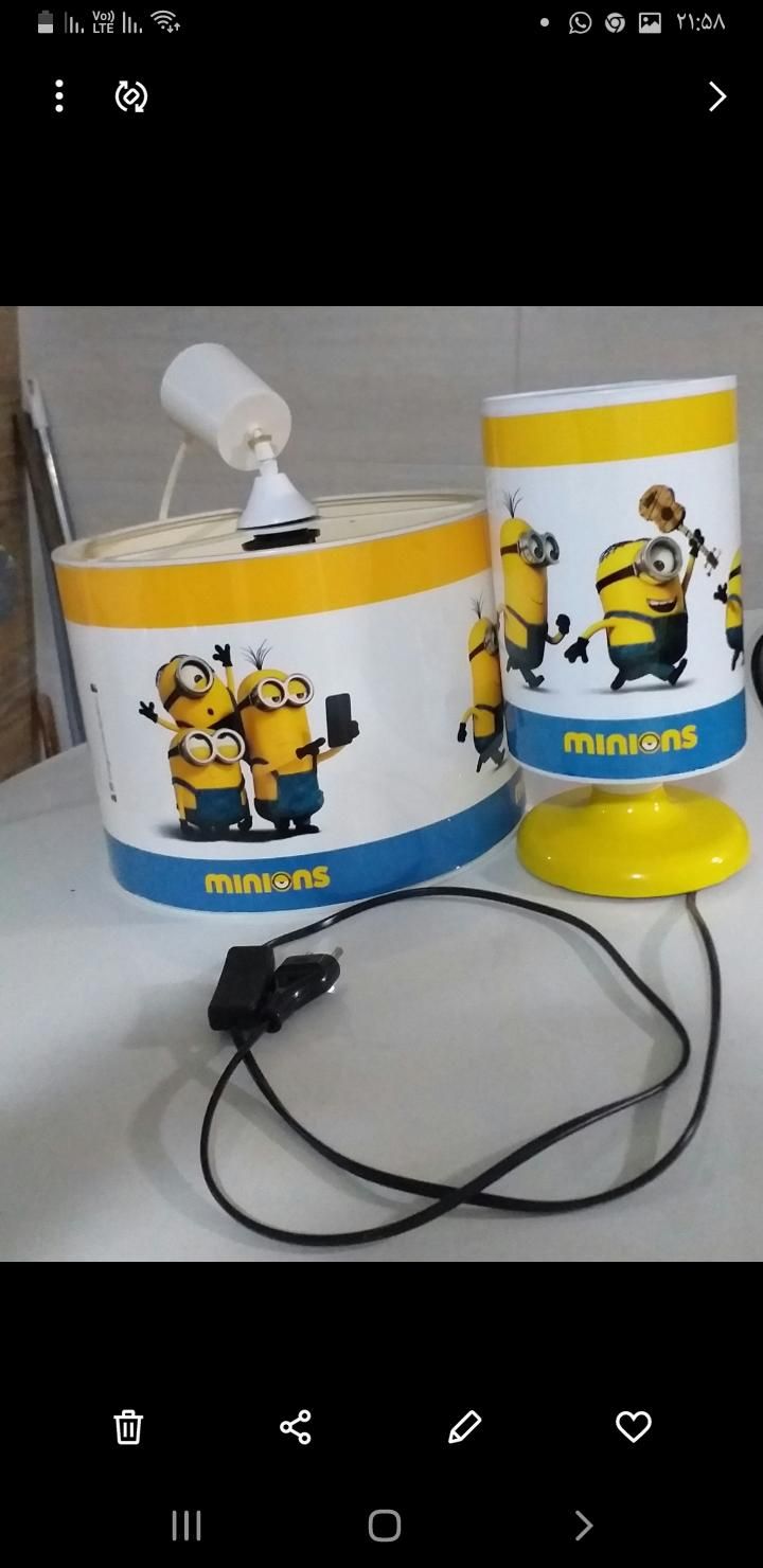 لوستر و چراغ خواب مینییون|لوستر و چراغ آویز|تبریز, |دیوار