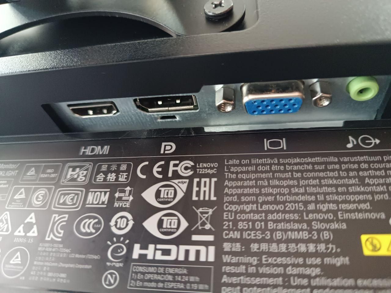 مانیتور 22 لنوو Lenovo ThinkVision 2254 HDMI|قطعات و لوازم جانبی رایانه|مشهد, حجاب (شهرک غرب)|دیوار
