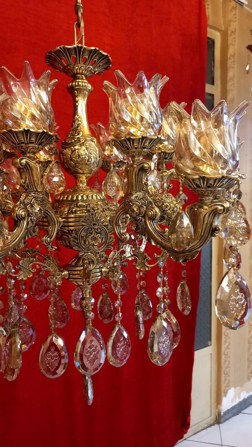لوستر برنزی مدل گل رز|لوستر و چراغ آویز|تهران, مینابی|دیوار