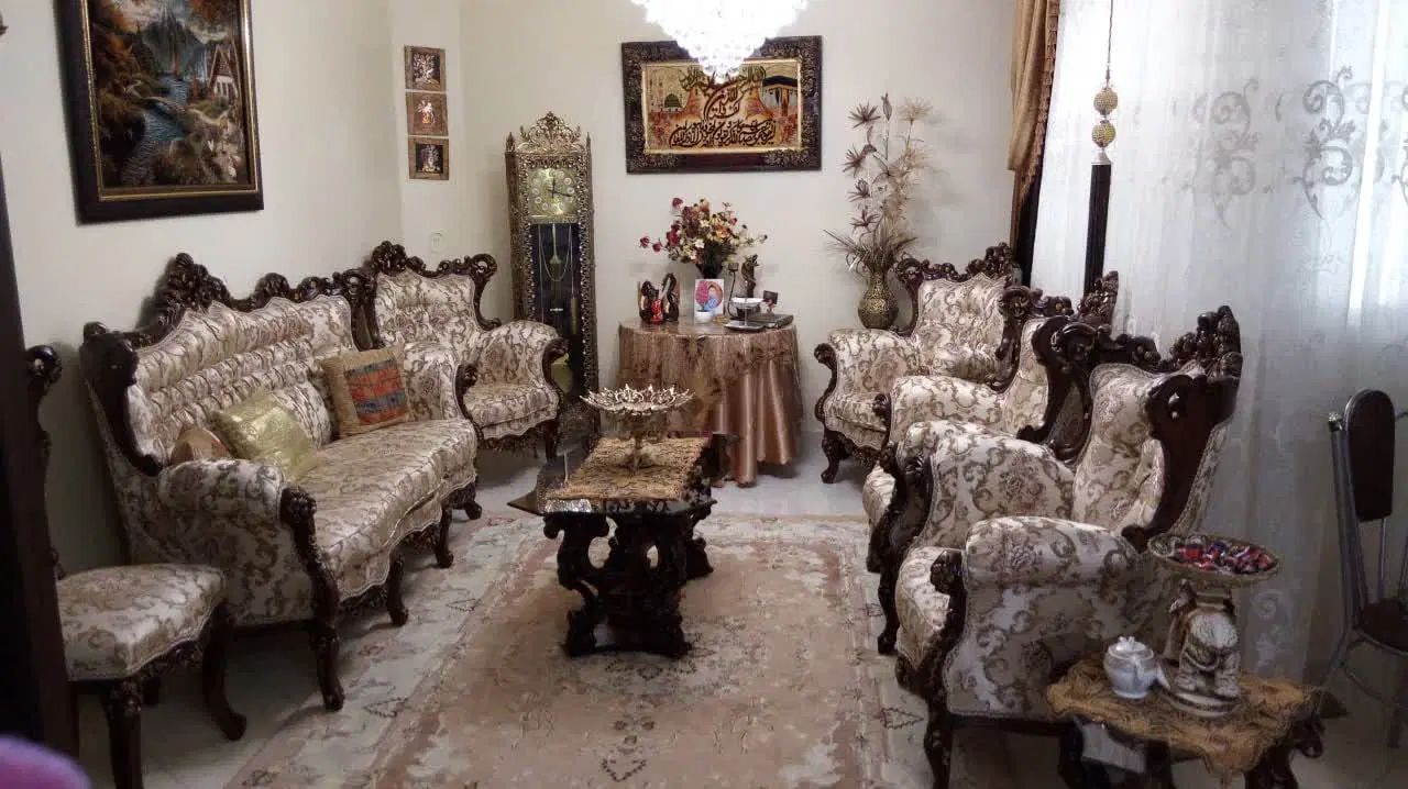 مبلمان کلاسیک ۹ نفره چوب راش  با کاور کامل مبل|مبلمان خانگی و میز عسلی|تهران, یاخجی آباد|دیوار