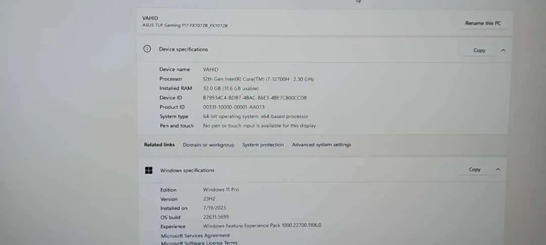 FX707ZR F17 لپتاپ TUF 3070|رایانه همراه|اصفهان, خانه اصفهان|دیوار