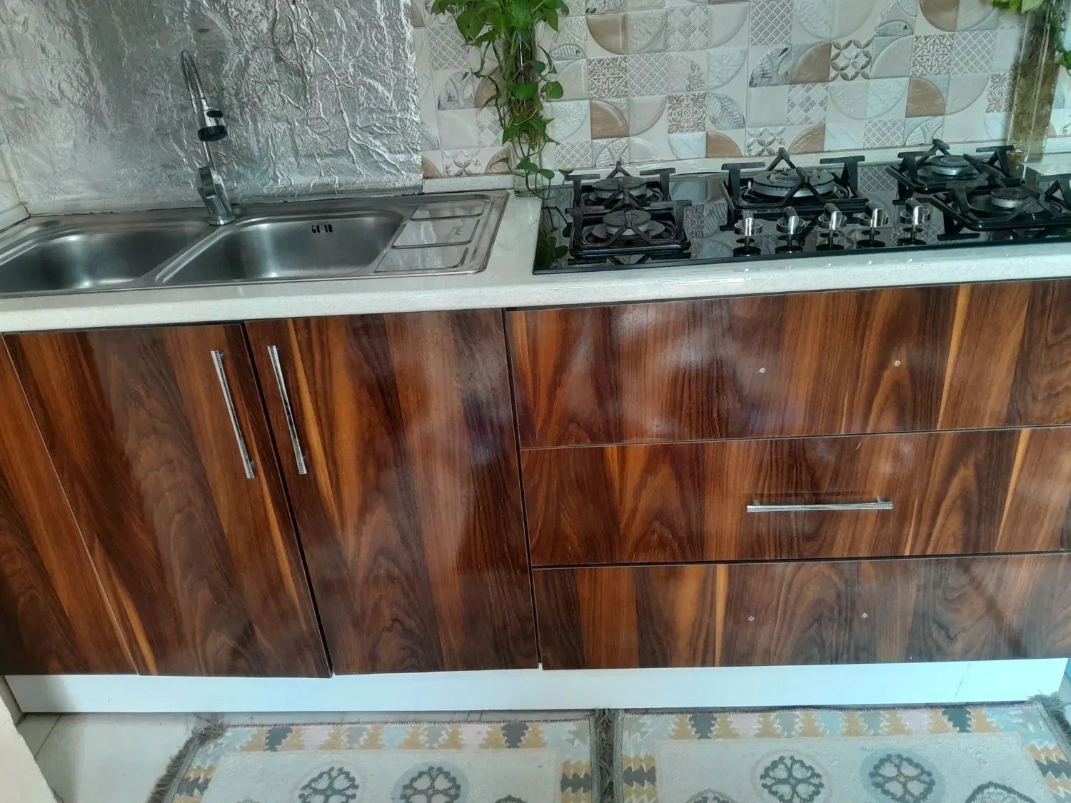 کابینت ملامین درجه ۱.همراه سینگ ظرفشویی+هود+شیر اب|جاکفشی، کمد، دراور|رشت, کوی حسینی|دیوار