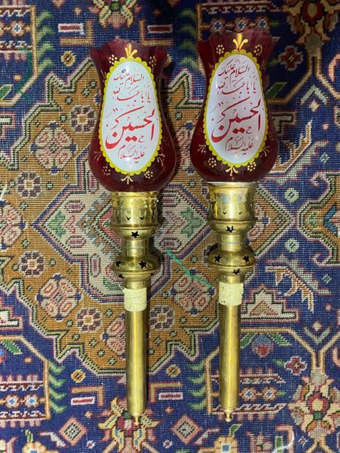 لاله برنجی و زنجیر علامت محرم|کلکسیون اشیاء عتیقه|تهران, مجیدیه|دیوار