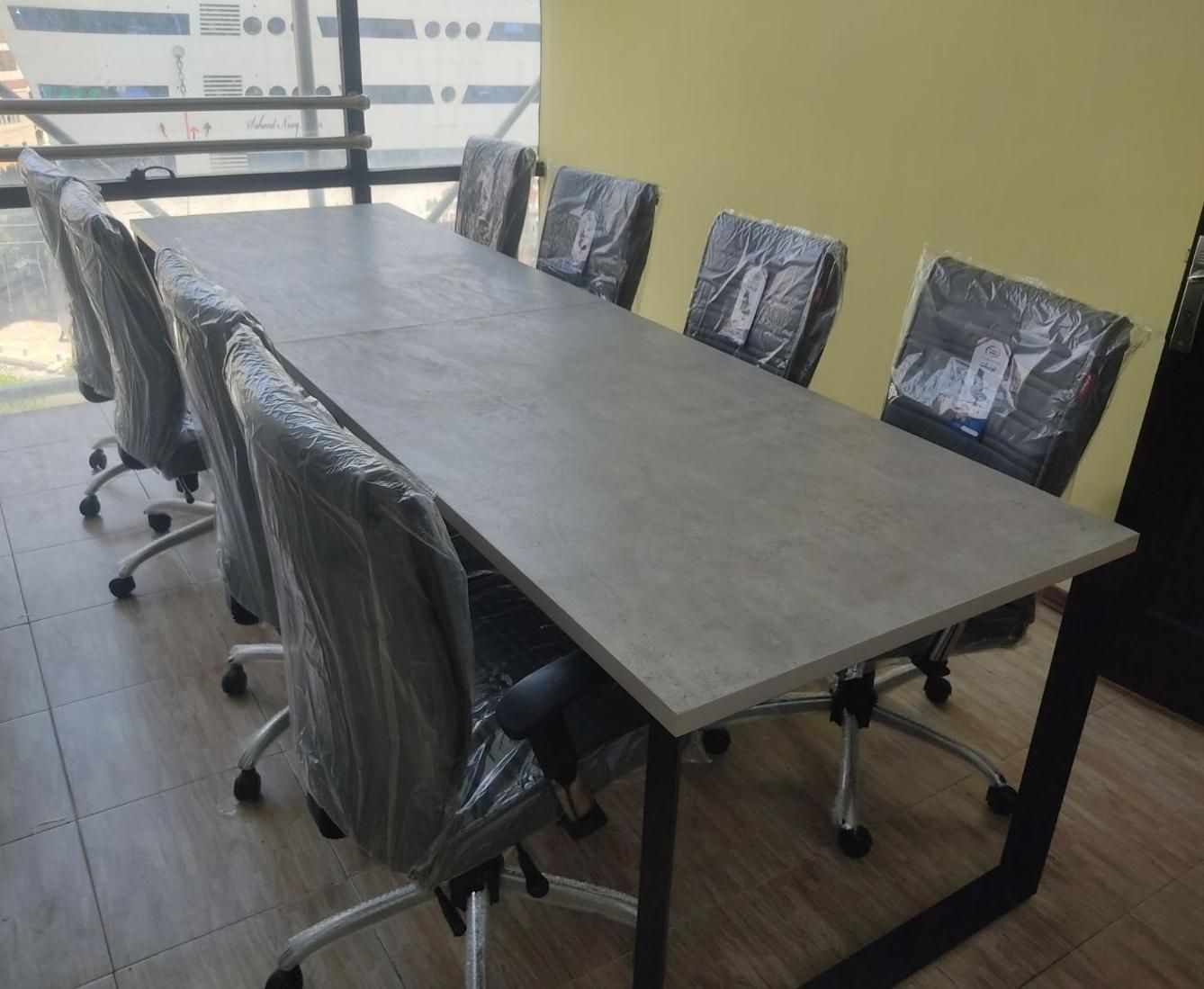 کنفرانس 8 نفره پایه فلزی دو تیکه 300*90|دفتر کار|کرج, چهارصد دستگاه|دیوار