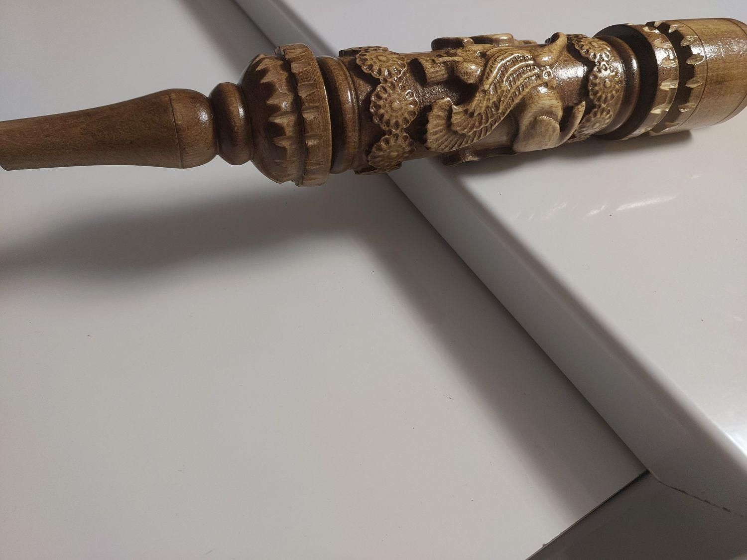 تنه قلیان چوبی نقش برجسته|کلکسیون و سرگرمی|شیراز, ارم|دیوار