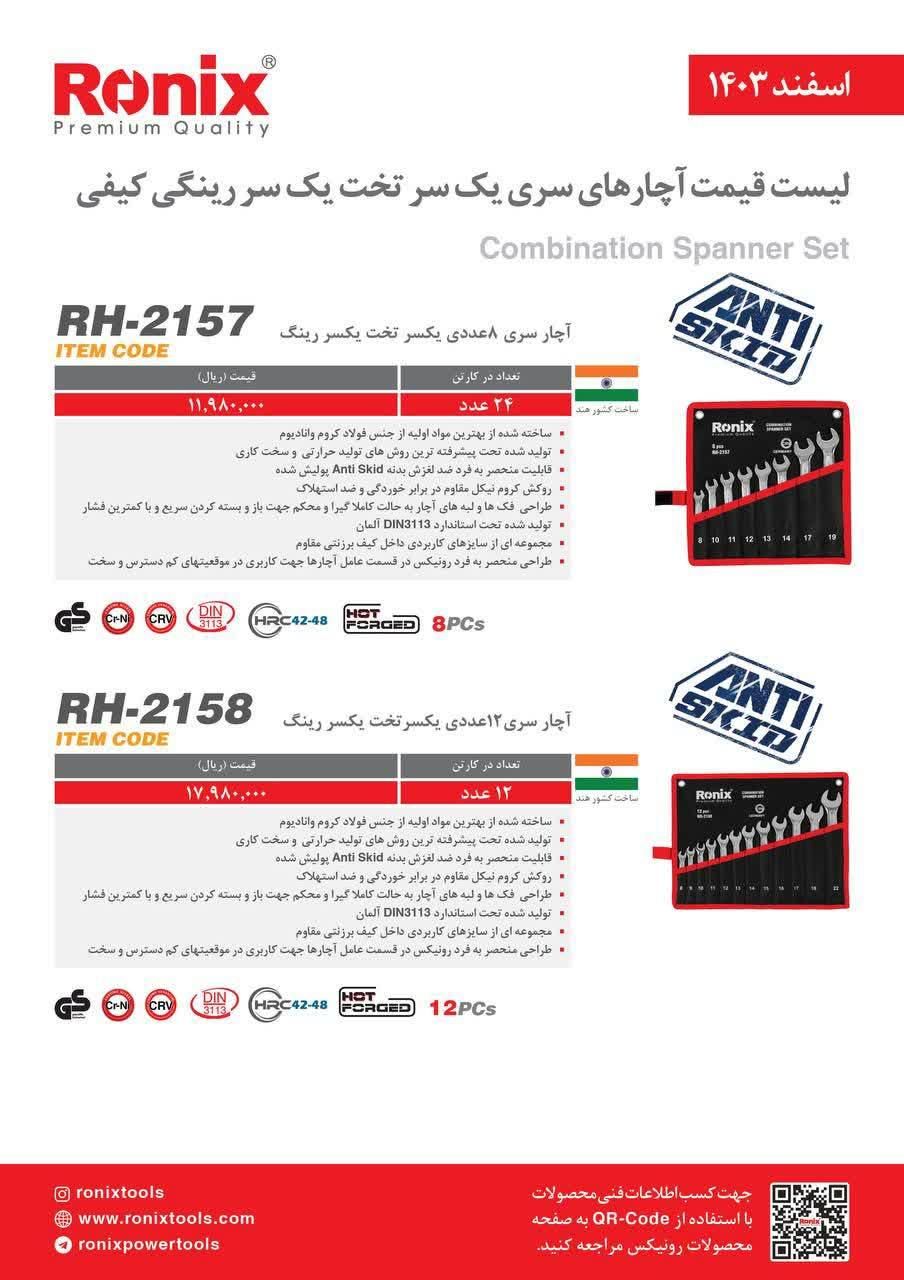 آچارهای رونیکس با کیفیت و ضمانت|ابزارآلات|قم, زنبیل آباد|دیوار