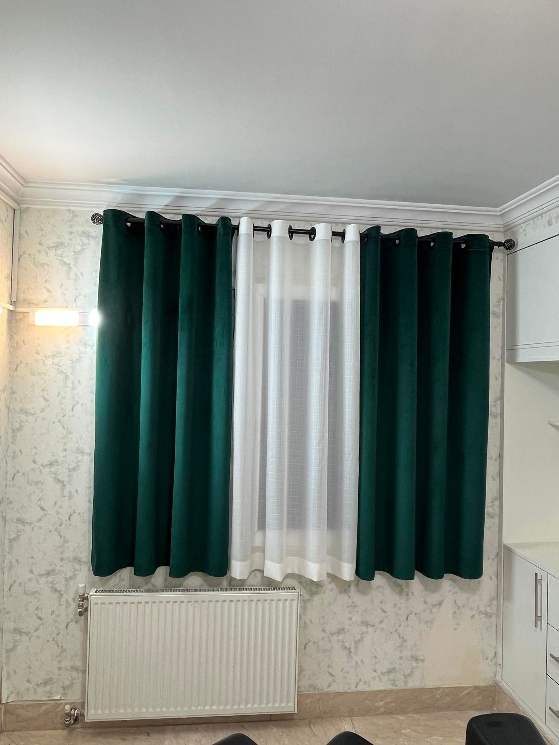 پرده پانچ اتوماتیک مخمل دو رنگ|پرده، رانر، رومیزی|اصفهان, طامه|دیوار