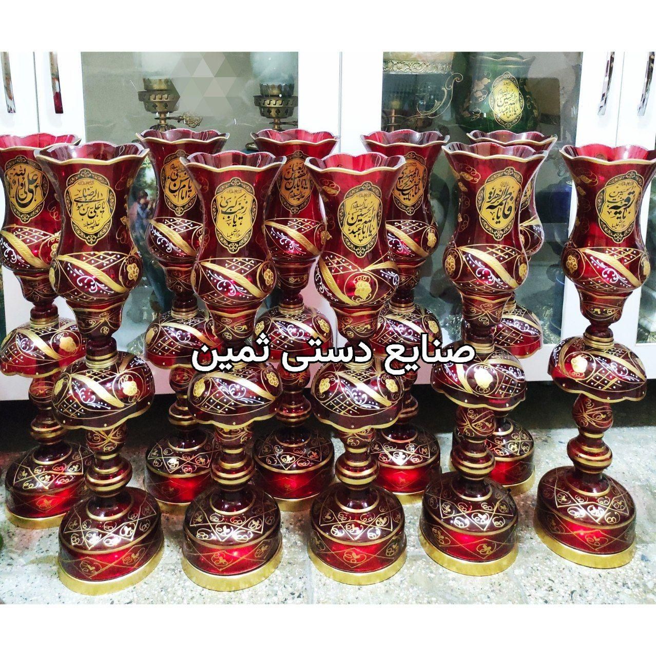 چراغ لاله عباسی شمعدان مذهبی اسما متبرکه|صنایع دستی و سایر لوازم تزئینی|شیراز, بازار|دیوار
