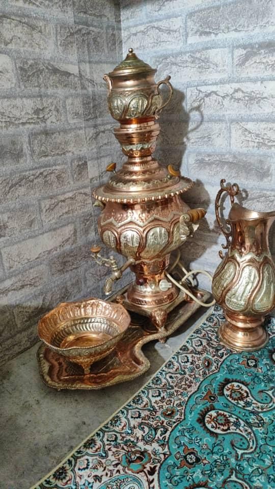 سماور برقی و تزیینی ترکیب مس و نقره|سماور، چای‌ساز، قهوه‌ساز|تهران, توحید|دیوار
