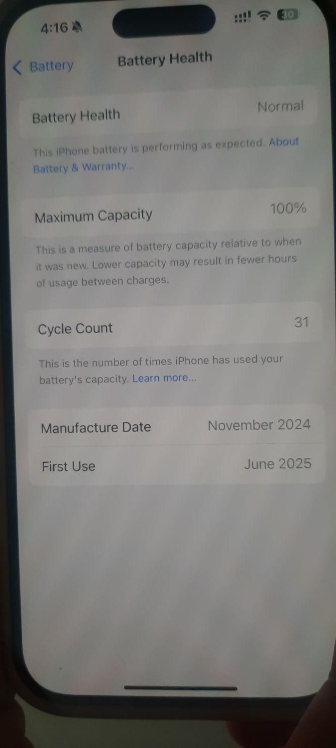 اپل iPhone 16 با حافظهٔ ۲۵۶ گیگابایت با گارانتی|موبایل|تهران, دریاچه شهدای خلیج فارس|دیوار