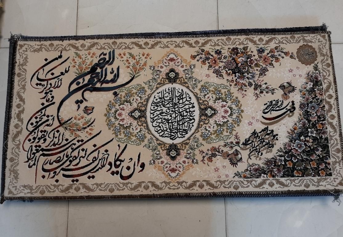 تابلو فرش بزرگ گل رز تاجدار فرش ۱۰۰در۵۰ برنز سوگلی|تابلو فرش|زنجان, |دیوار