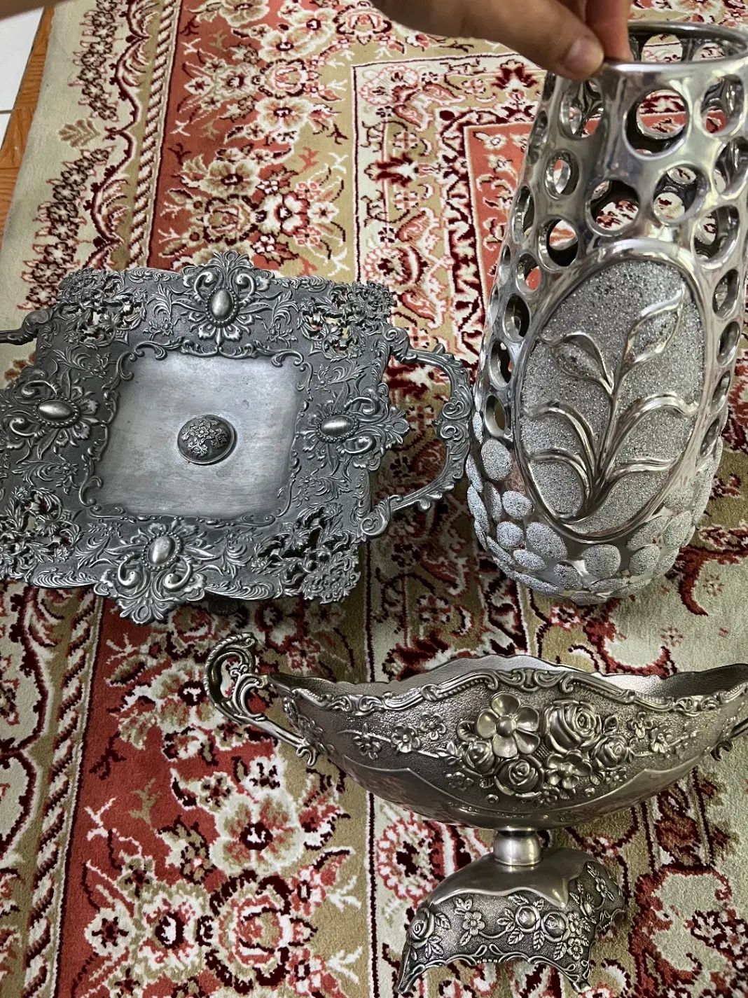 انواع دکوری سیلور ،شکلات خوری ،گلدان ،شیرینی خوری|صنایع دستی و سایر لوازم تزئینی|کرج, شاهین‌ویلا|دیوار