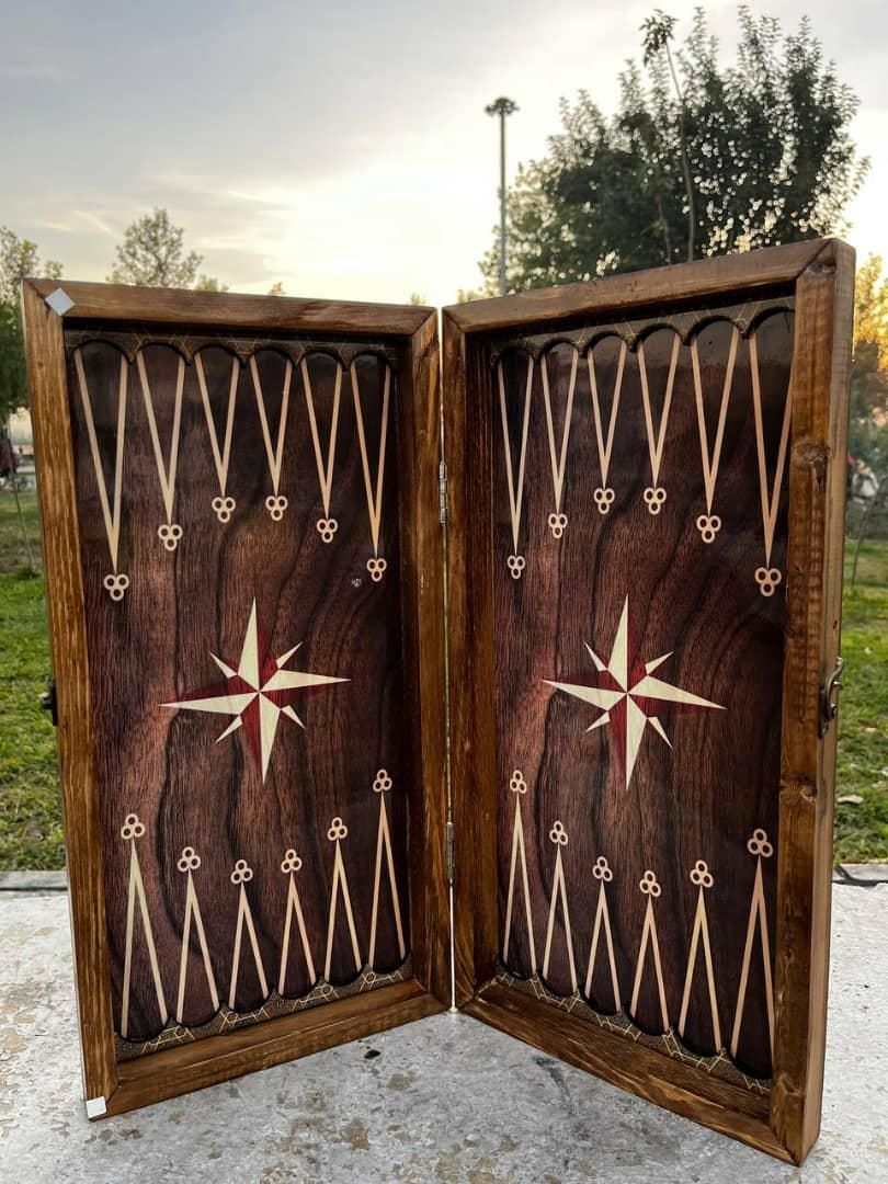 تخته نرد چوبی همراه با کیف .منچ.پنج بازی.پاستور|اسباببازی|کرج, حسن آباد|دیوار