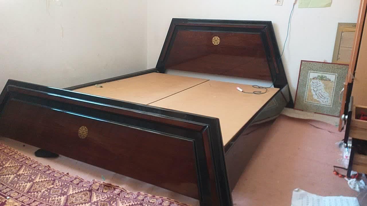 تخت دونفره تمام چوب مدل مصری|تخت و سرویس خواب|ایلام, |دیوار