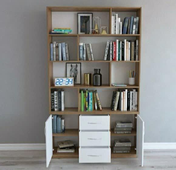 کتابخانه فوق العاده جادار|کتابخانه، شلف، قفسه‌های دیواری|ری, سیزده آبان|دیوار