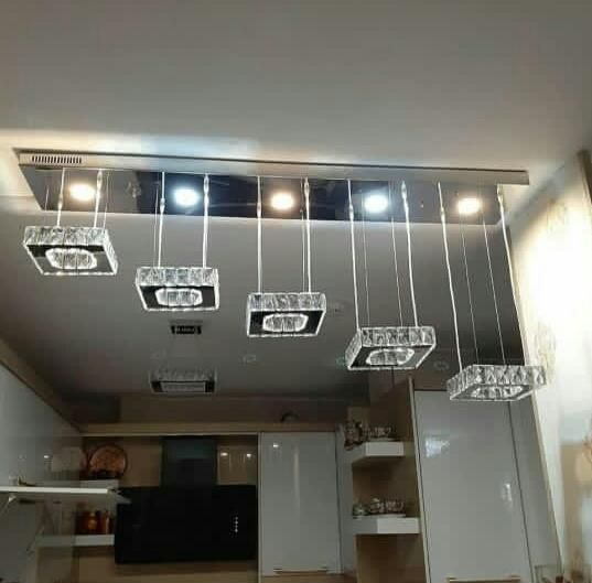 آویز جزیره ای بالای میز ناهارخوری|لوستر و چراغ آویز|اصفهان, باغ زرشک|دیوار